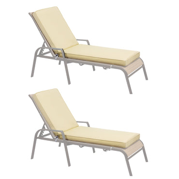 Patio Chaise Lounger Cushions Set of 2, Olefin Fabric, Water-Resistant, 72x21x3 Inches(Only Cushions) CUSHION Aoodor Beige  