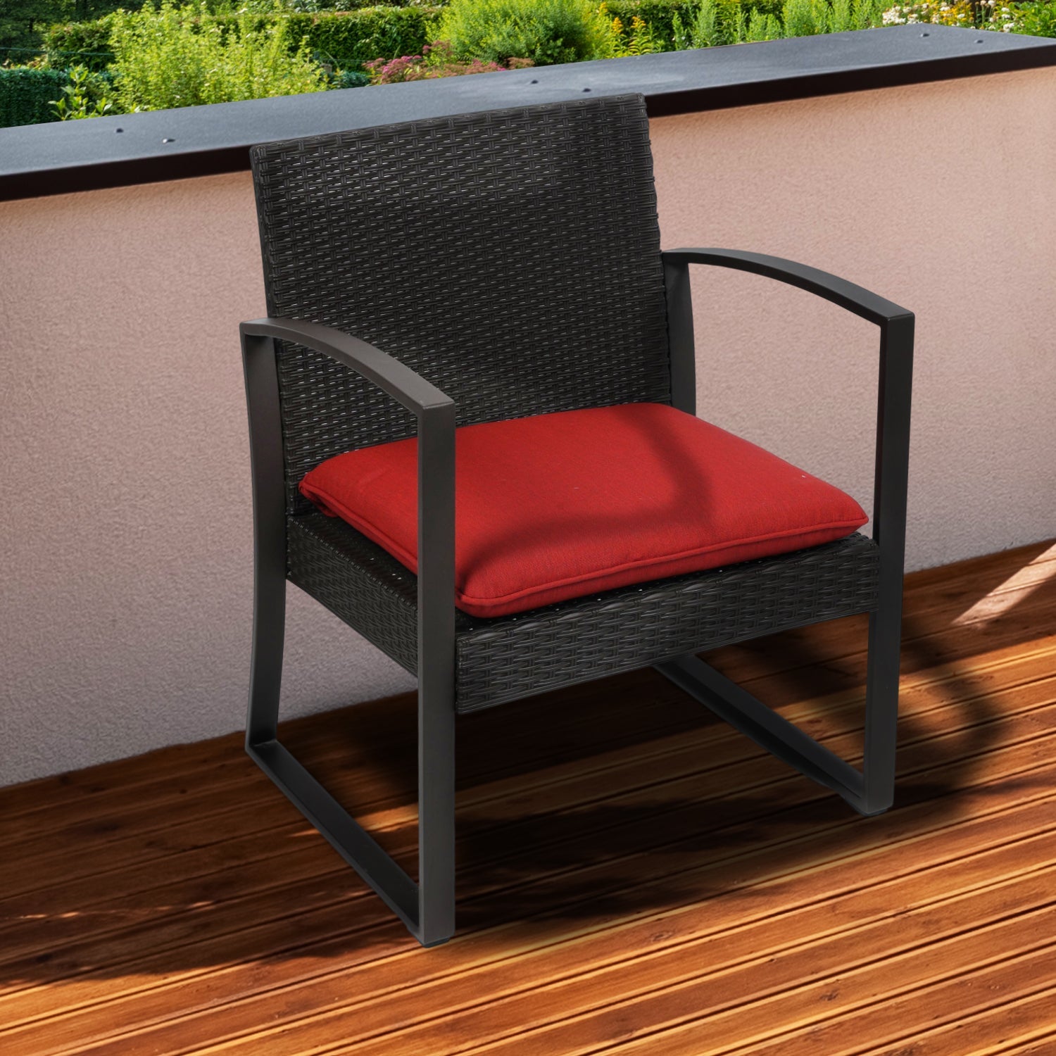 Patio Dinning Chair Cushion with Ties 19.7''X 18.9'' - Set of 4 CUSHION Aoodor   