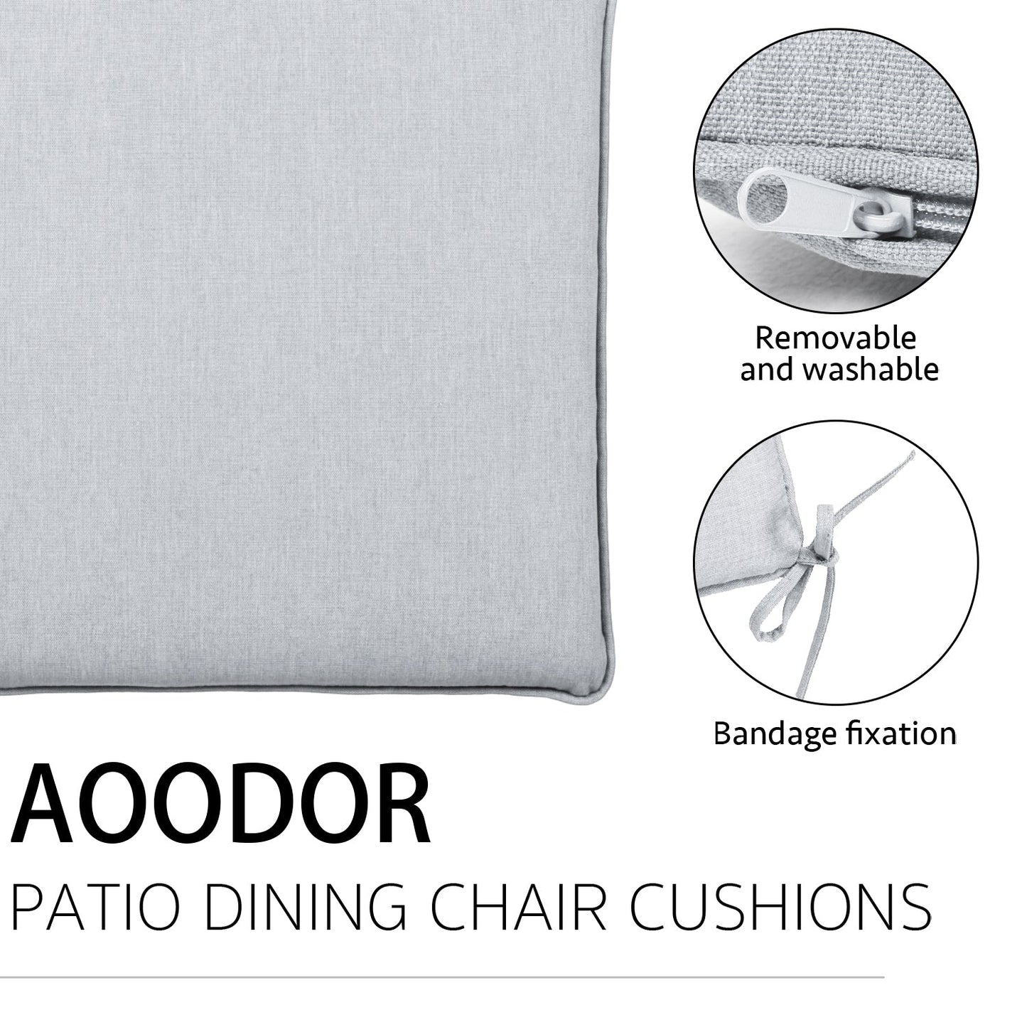 Patio Dinning Chair Cushion with Ties 19.7''X 18.9'' - Set of 4 CUSHION Aoodor   