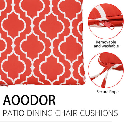 Patio Dinning Chair Cushion with Ties 19.7''X 18.9'' - Set of 4 CUSHION Aoodor   