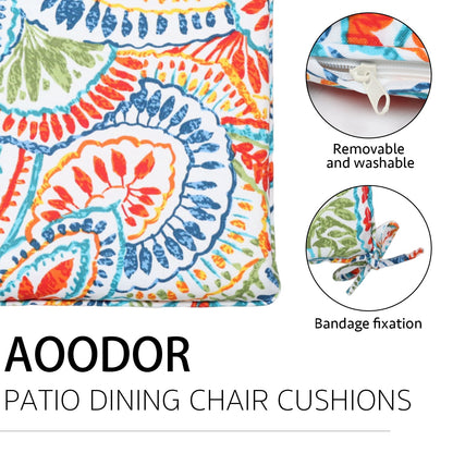 Patio Dinning Chair Cushion with Ties 19.7''X 18.9'' - Set of 4 CUSHION Aoodor   