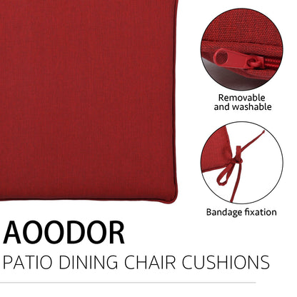 Patio Dinning Chair Cushion with Ties 19.7''X 18.9'' - Set of 4 CUSHION Aoodor   