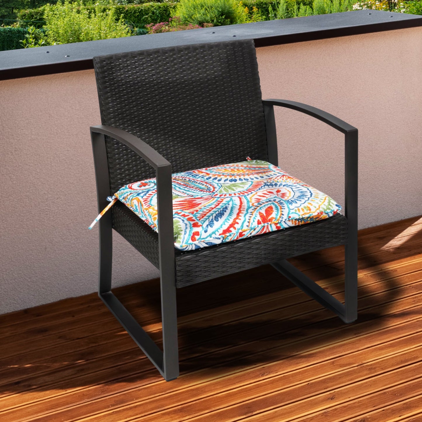 Patio Dinning Chair Cushion with Ties 19.7''X 18.9'' - Set of 4 CUSHION Aoodor   