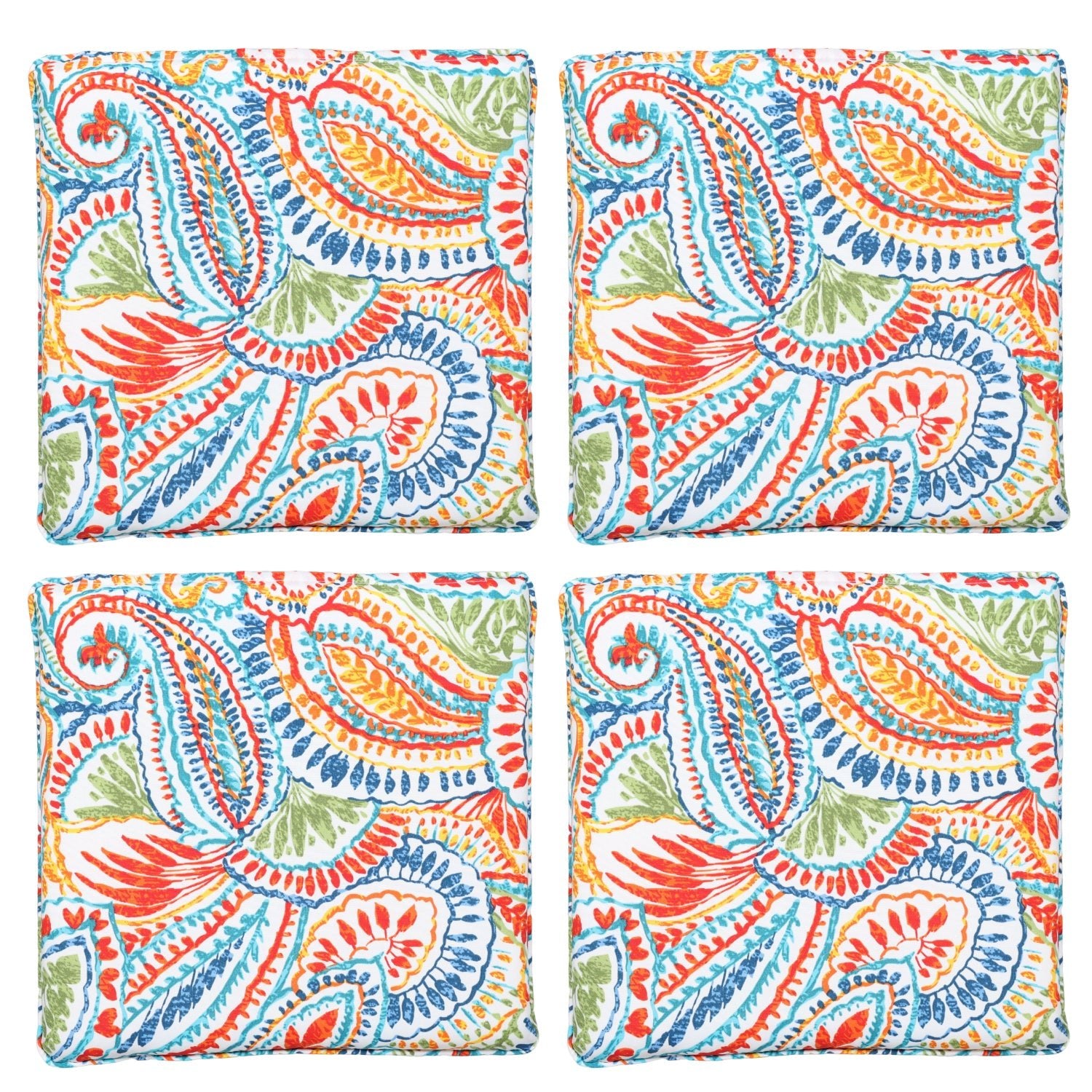 Patio Dinning Chair Cushion with Ties 19.7''X 18.9'' - Set of 4 CUSHION Aoodor Multi-color  