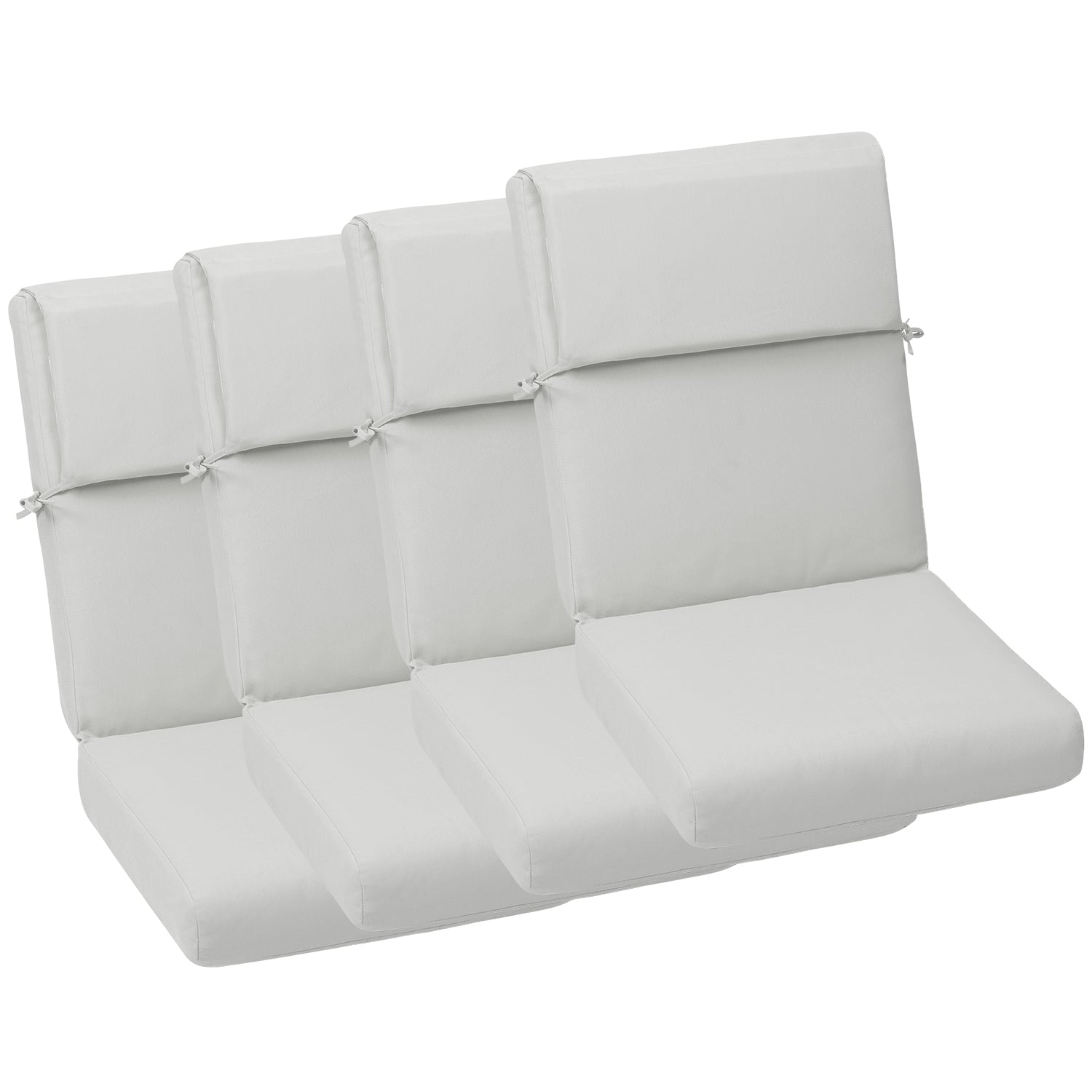 High Back Chair Cushions Set of 4, UV-Protected & Water-Resistant, 46x21x4 Inches Light Grey CUSHION Aoodor   