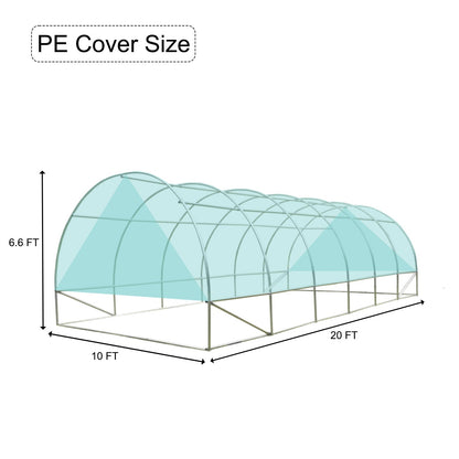 PE Plastic Sheet Greenhouse Cover 20'×10'×6.6', UV & Low Temperature Resistant & Waterproof & Durable, Suitable for Greenhouses-Green - Aoodor