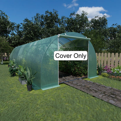 PE Plastic Sheet Greenhouse Cover 20'×10'×6.6', UV & Low Temperature Resistant & Waterproof & Durable, Suitable for Greenhouses-Green - Aoodor