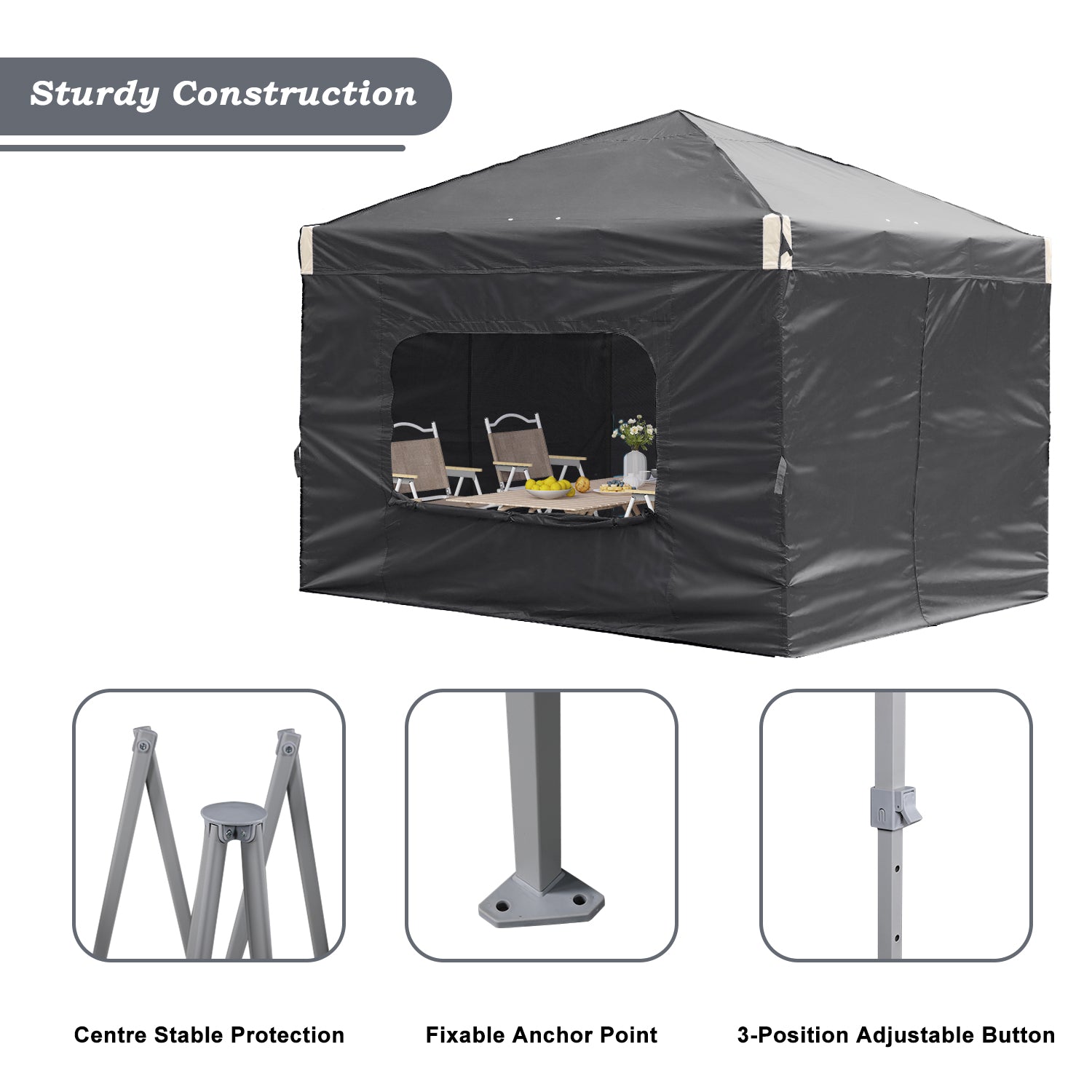 Pop Up Canopy Tent with Removable Mesh Window Sidewalls Gazebo part Aoodor LLC   