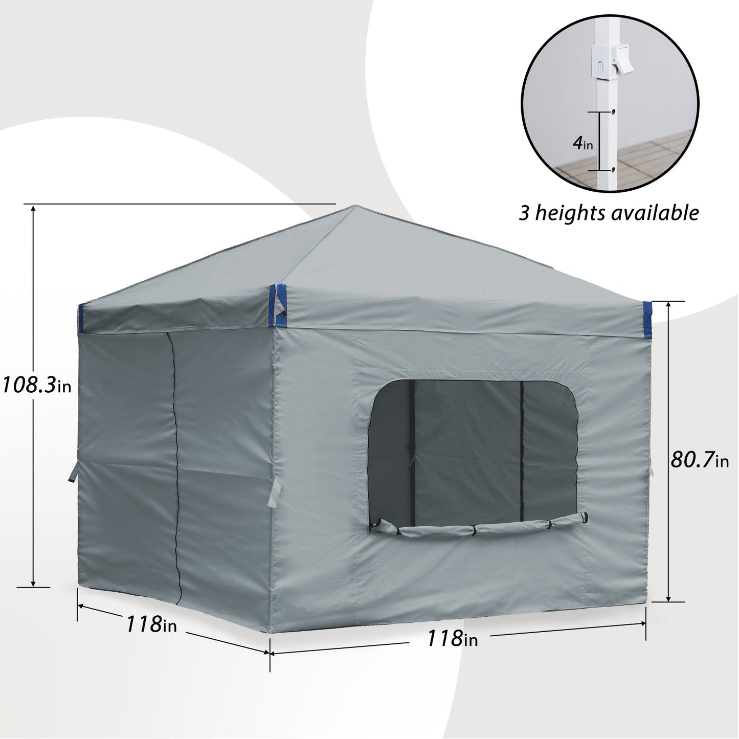 Pop Up Canopy Tent with Removable Mesh Window Sidewalls Gazebo part Aoodor LLC   