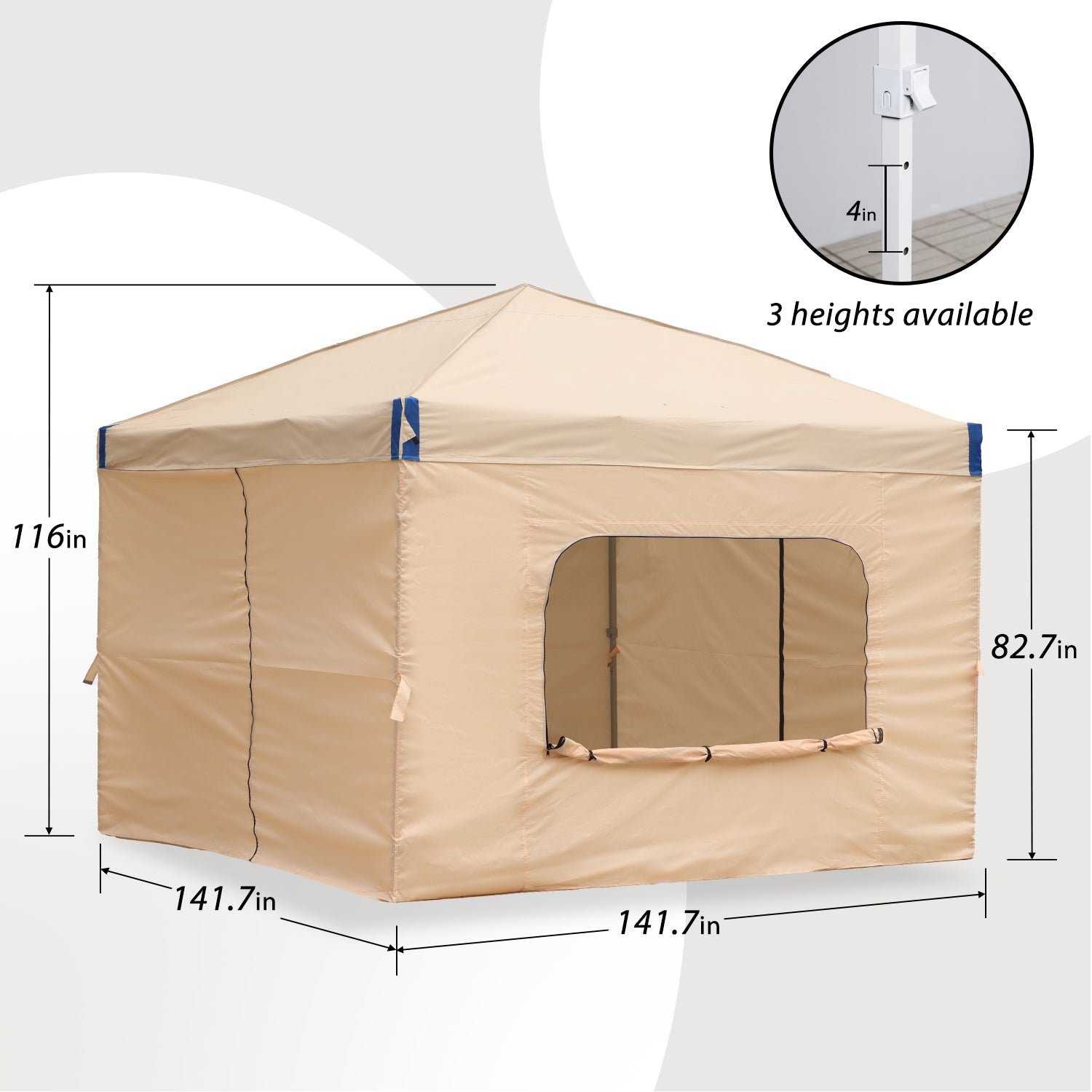 Pop Up Canopy Tent with Removable Mesh Window Sidewalls Gazebo part Aoodor LLC   