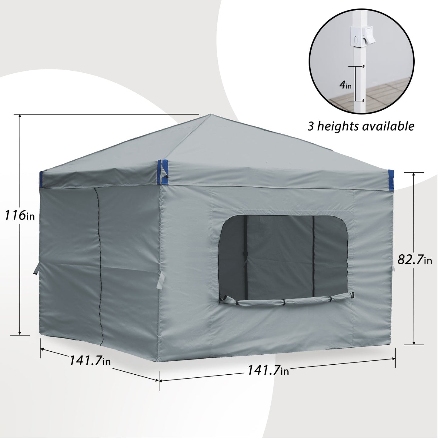 Pop Up Canopy Tent with Removable Mesh Window Sidewalls Gazebo part Aoodor LLC   