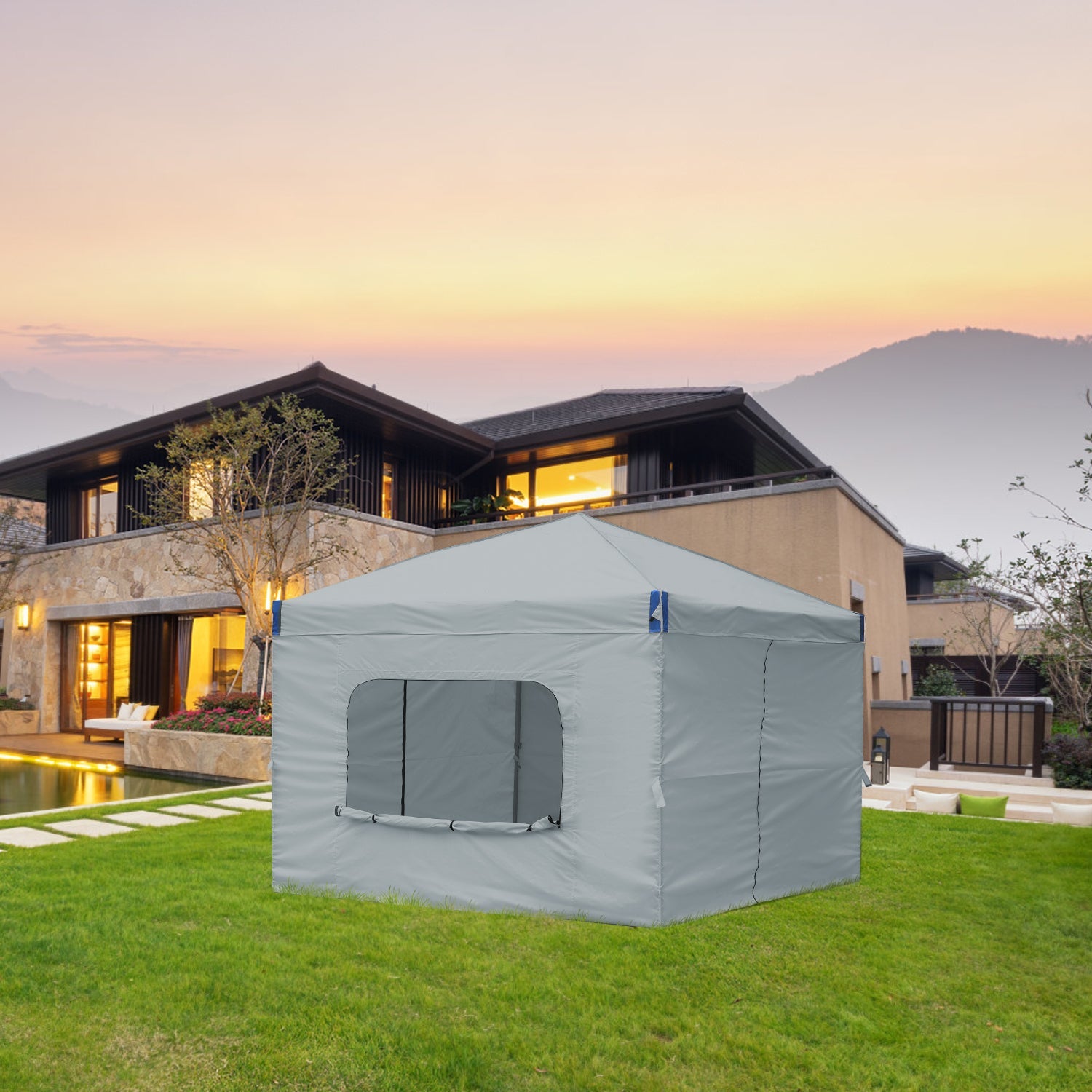 Pop Up Canopy Tent with Removable Mesh Window Sidewalls Gazebo part Aoodor LLC   