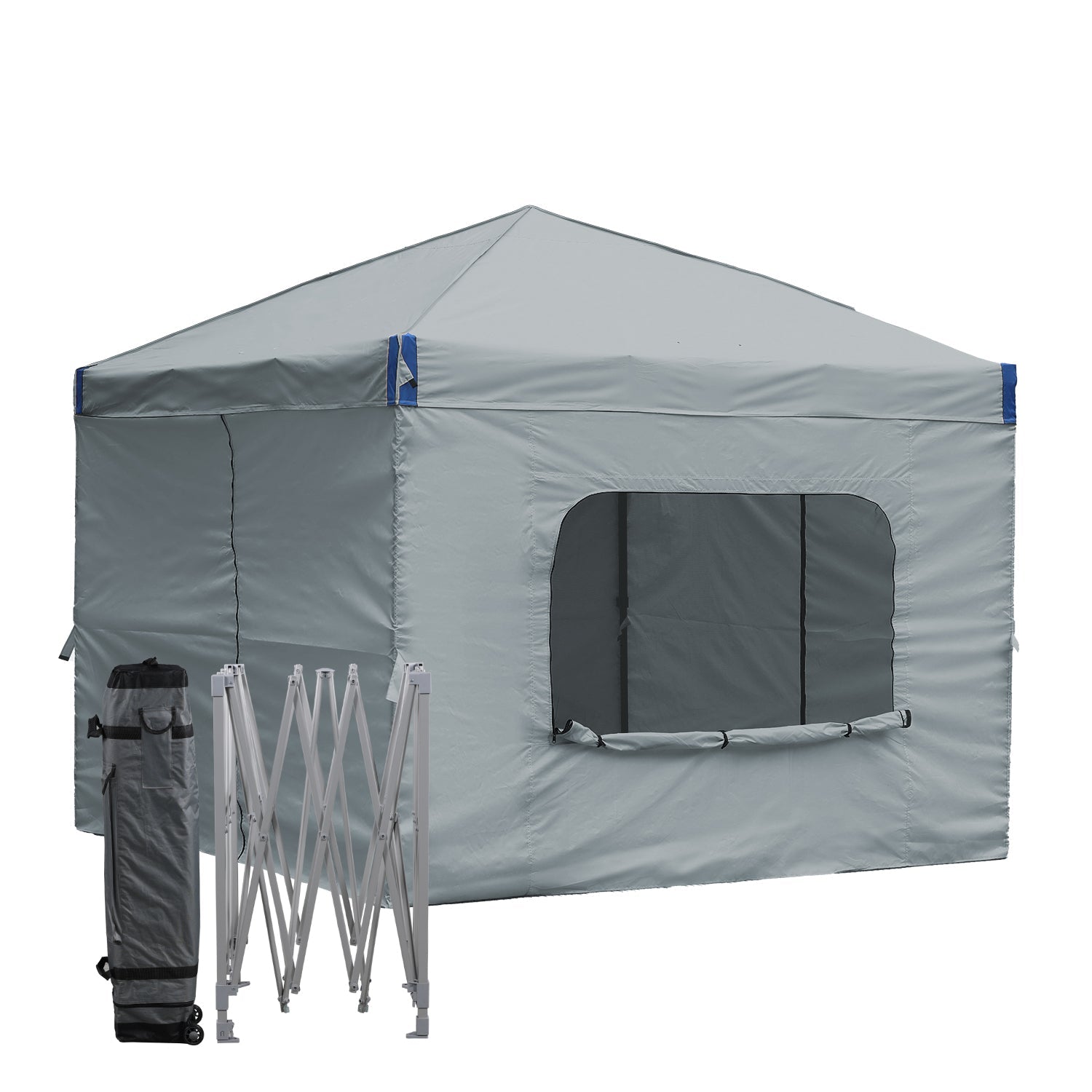 Pop Up Canopy Tent with Removable Mesh Window Sidewalls Gazebo part Aoodor LLC 12'×12' Grey 