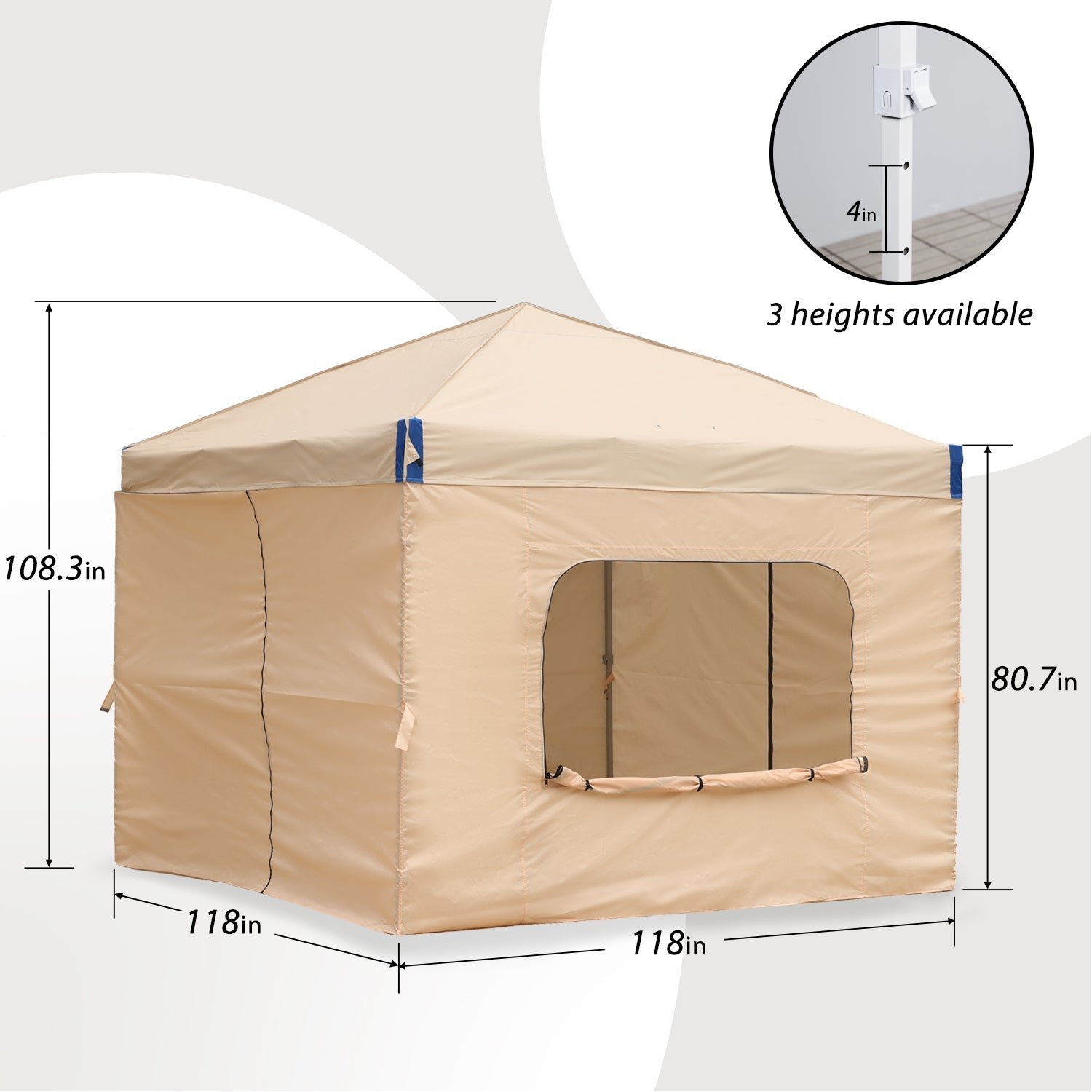 Pop Up Canopy Tent with Removable Mesh Window Sidewalls Gazebo part Aoodor LLC   