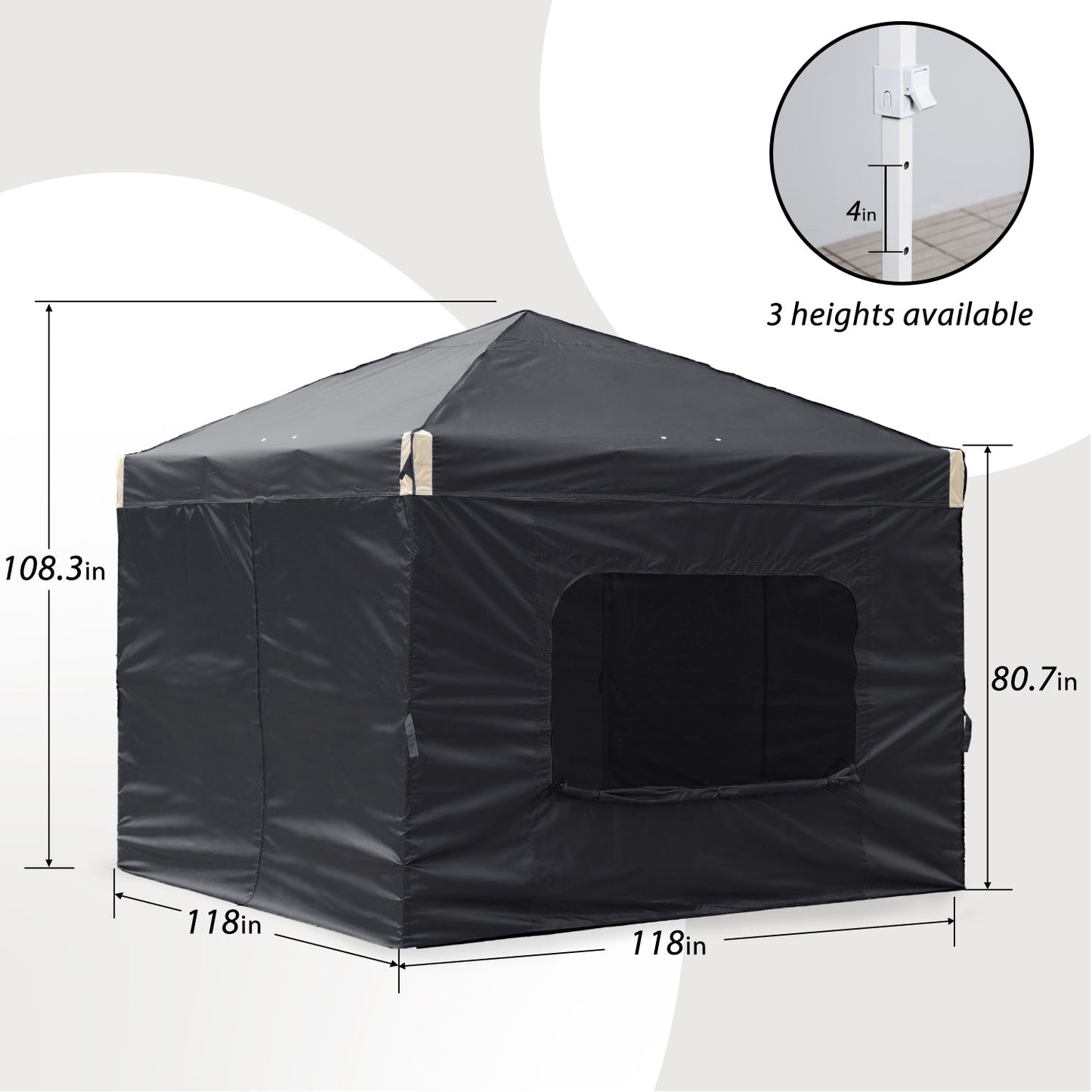 Pop Up Canopy Tent with Removable Mesh Window Sidewalls Gazebo part Aoodor LLC   