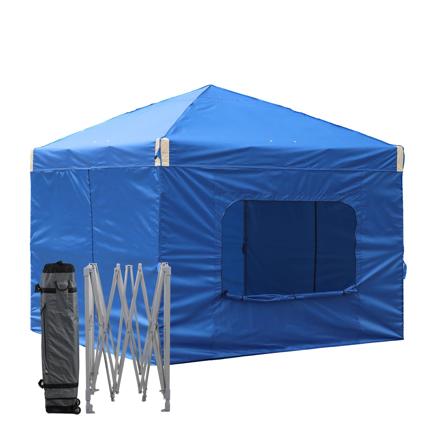 Pop Up Canopy Tent with Removable Mesh Window Sidewalls Gazebo part Aoodor LLC 10'×10' Blue 