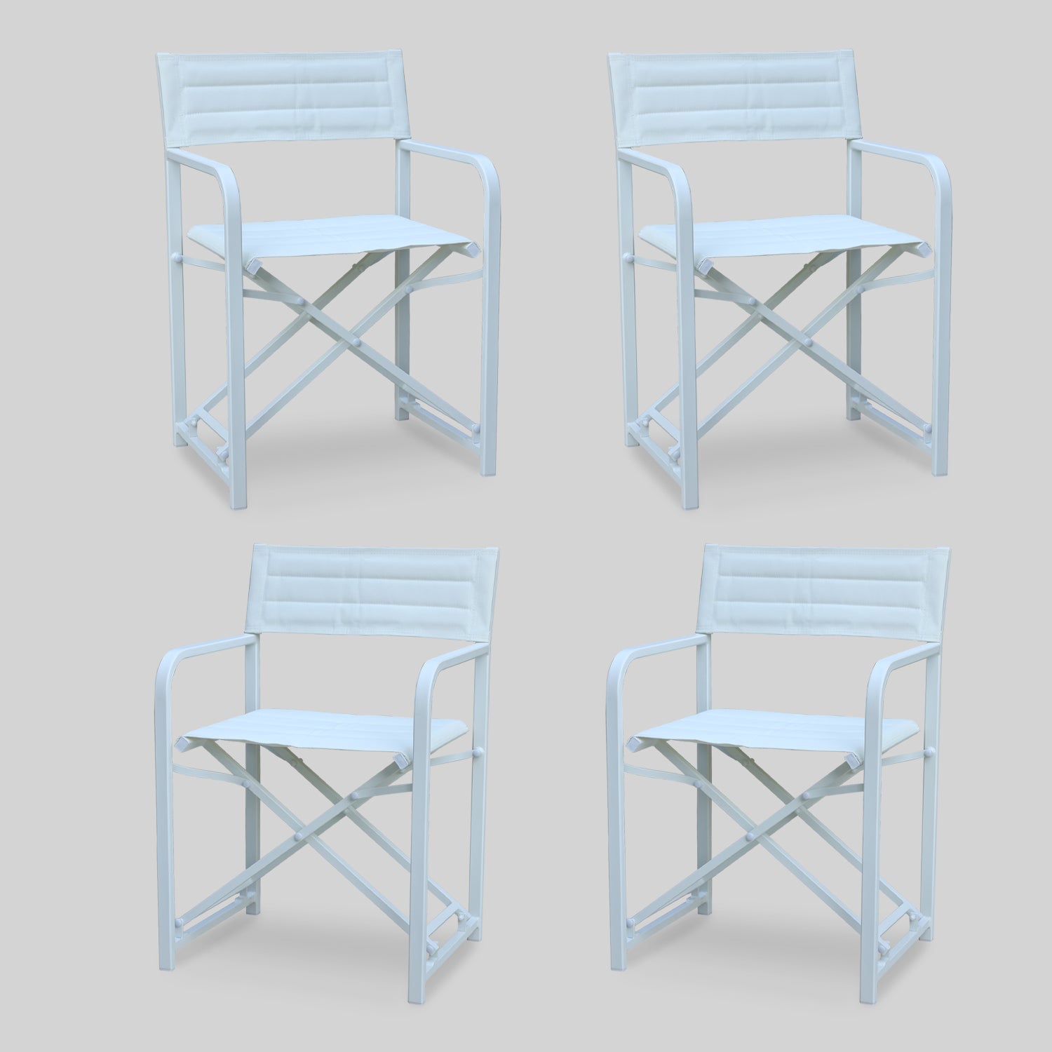 Portable Aluminum Camping Chair Furniture Aoodor LLC 4-piece White 