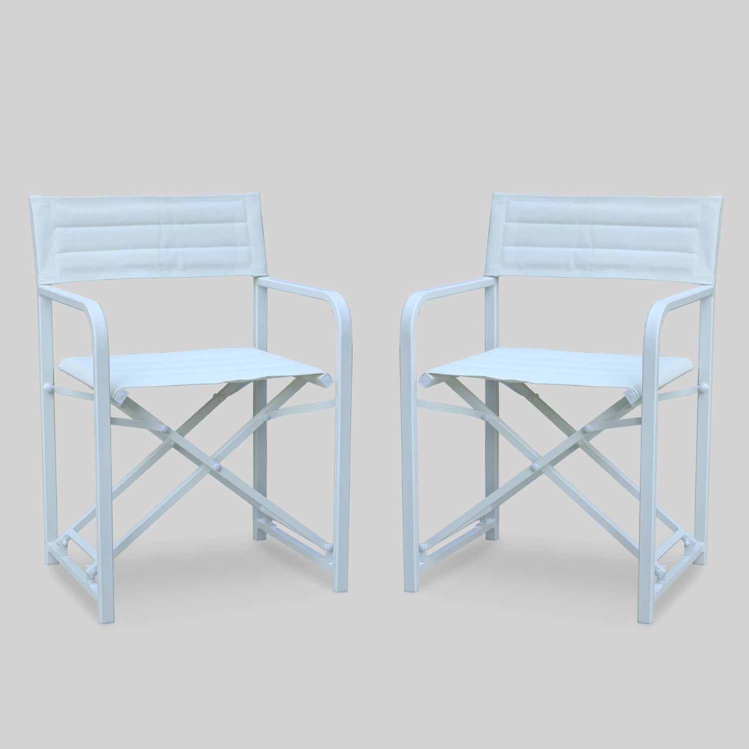 Portable Aluminum Camping Chair Furniture Aoodor LLC 2-piece White 