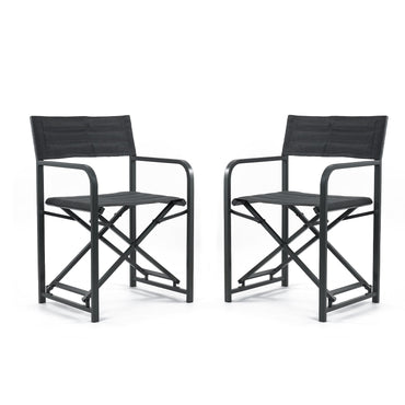 Portable Aluminum Camping Chair Furniture Aoodor LLC 2-piece Black 