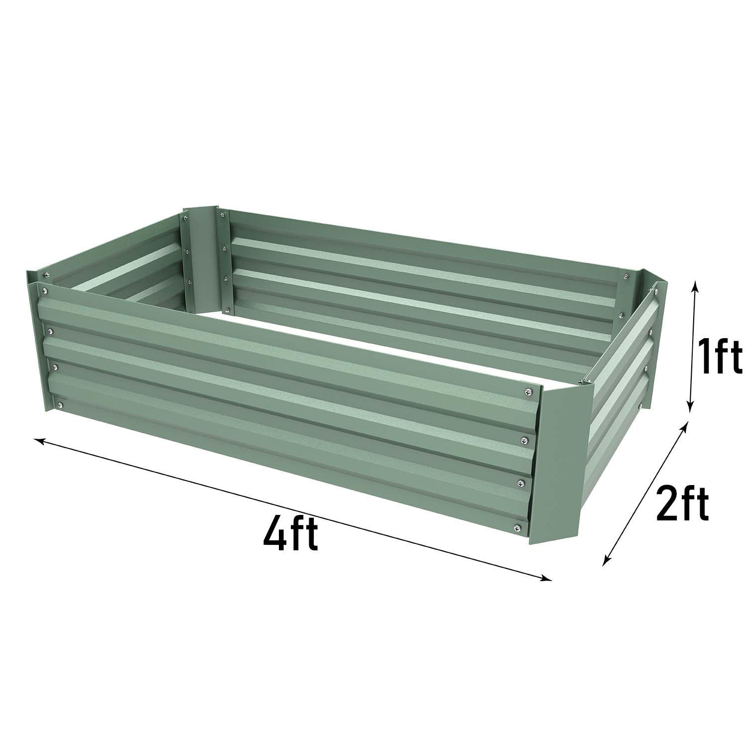 Raised Garden Bed 4' x 2' x 1' - Premium Metal Planters for Patio and Outdoor Yard Gardening - Set of 2 Beds  Aoodor    