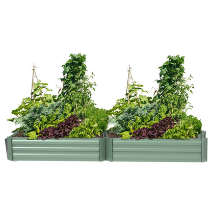 Raised Garden Bed 4' x 2' x 1' - Premium Metal Planters for Patio and Outdoor Yard Gardening - Set of 2 Beds  Aoodor    