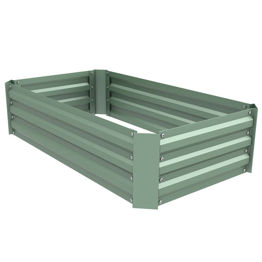 Raised Garden Bed 4' x 4' x 1' - Durable Metal Planter for Patio and Outdoor Yard - Aoodor